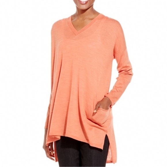 Eileen Fisher V Neck Box Top Merino Wool - Picture 5 of 5